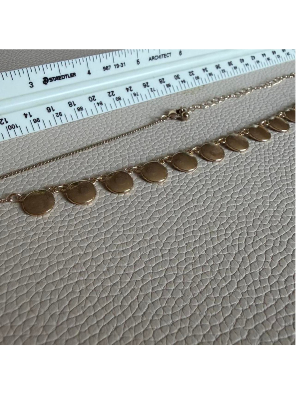 Gold tone coin/disk bracelet with small circular discs #anklet #gold